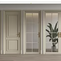 Cream Hinged Doors With Brass Handles Solid And Glass Panel Interior Design