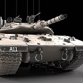 Military Tank With Heavy Tracks Long Cannon Armored Turret And Weapon Systems