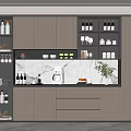 Elegant Modern Wine Cabinet Design With Glass Doors Wine Bottles And Plants