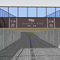 Contemporary Marina One Storefront Facade With Illuminated Entrance Passage Design