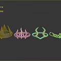 Four Stylish Decorative Rings With Geometric And Curved Metal Designs