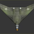 Concept Military Aircraft With Green Camouflage Triangular Wings Transparent Cockpit Yellow Nose And Cross Insignia