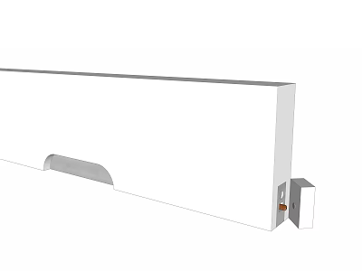 Modern White Rectangular Panel With Curved Cutout And Side Connector Design 3d model
