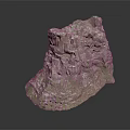 Garden Landscape Natural Rock Formation With Textured Surface And Green Pink Tones