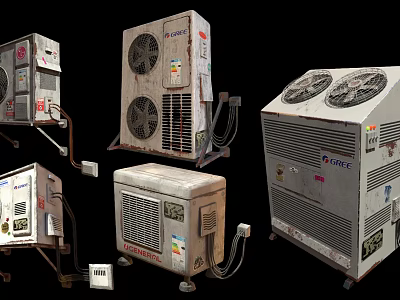 Various Air Conditioner Fans with Different Models and Design Features for Home Use 3d model