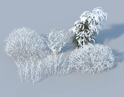 Modern Tree Winter Snow Tree 3d model Modern Tree Winter Snow Tree 3d model