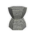 Stylish Black And White Geometric Pattern Decorative Stool For Modern Home Decor 3d model