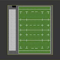 American Football Stadium Structure With Green Grass Field White Lines And Goalposts