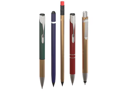Elegant Assorted Color Writing Pens With Different Styles And Smooth Design 3d model