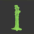 Green Moss Covered Tree Stump Decorative Element With Natural Root Base And Irregular Shape