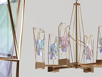 Modern chandelier metal crystal chandelier 3d model