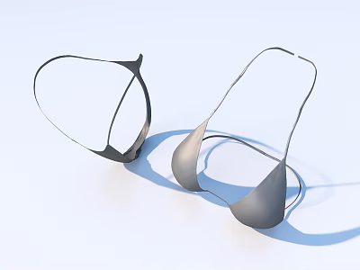 Modern Gray Bras With Sleek Lines And Comfortable Design For Women 3d model