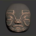 Copper Metallic Decorative Mask With Intricate Facial Features For Fashion Accessories