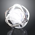 Transparent Spherical Glass Ornament With Hollow Geometric Structure For Home Decor