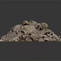 Irregular Shaped Rock Sample With Soil Moss And Rough Surface In Natural Environment 3d model