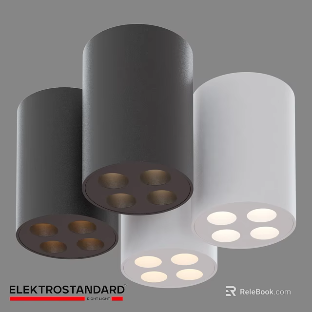 Modern Black And White Cylindrical Ceiling Lights With Multiple Bulb Holes 3d model 