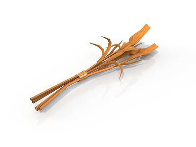Natural Brown Dried Herb Bundle Tied For Home Decoration And Aromatherapy 3d model