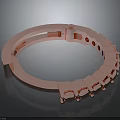 Rose Gold Bracelet With Exquisite Design And Shiny Inlaid Red Gemstones