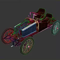 Red Vintage Open Top Classic Car With Leather Seats And Spoked Wheels