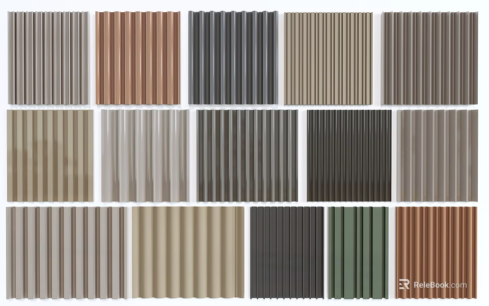 Wall Panels In Diverse Colors And Textures For Modern Interior Design 3d model