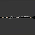 Sleek Black Clarinet With Metal Keys And Brown Accents For Daily Household Use