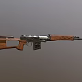Classic Vintage Rifle With Wooden Stock Metal Components And Detachable Magazine
