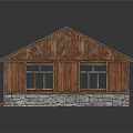 Wooden House Featuring Weathered Metal Roof Wooden Walls Stone Base And Windows
