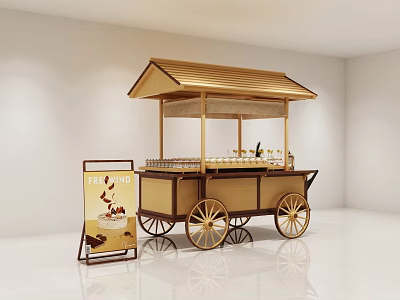 Shopping Mall Booth Snack Booth Night Market Booth Night Market Trolley Shopping Mall Meichen Commercial Street Snack Car 3d model