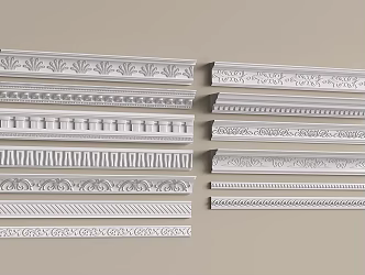 French Carved Gypsum Line Carved Line Corner Top Corner Line 3d model
