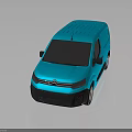Stylish Shiny Blue Citroen Commercial Van with Dark Background and Reflective Body