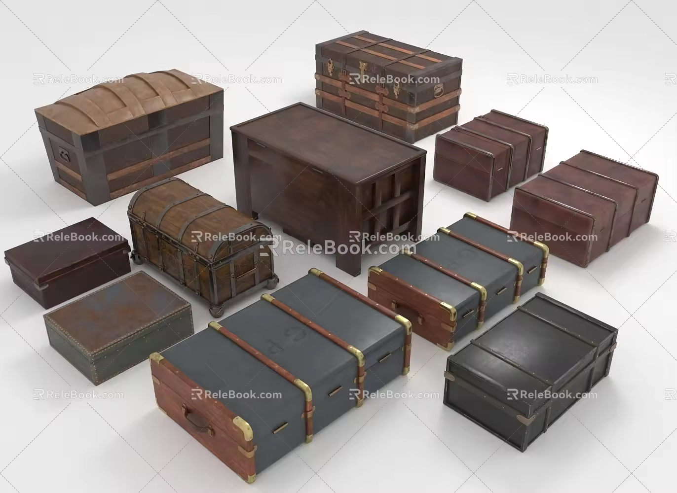 Storage Box Wooden Chest Treasure Chest 3d model