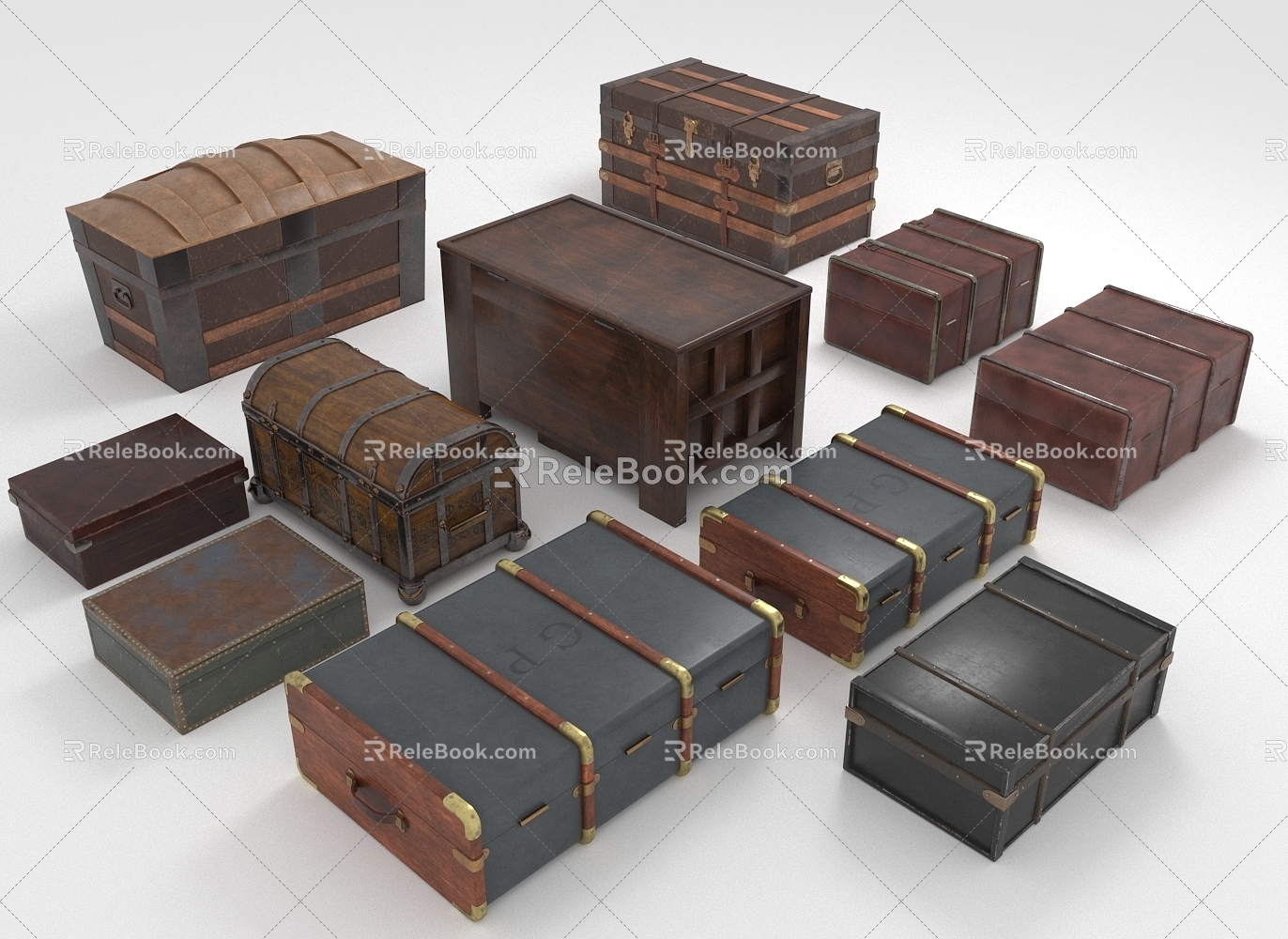 Storage Box Box Wooden Chest Treasure Chest 3d model