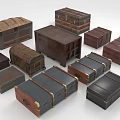 Storage Box Wooden Chest Treasure Chest 3d model