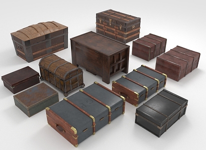 Storage Box Wooden Chest Treasure Chest 3d model