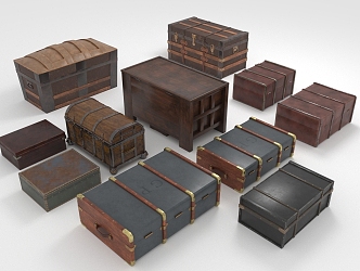 Storage Box Wooden Chest Treasure Chest 3d model