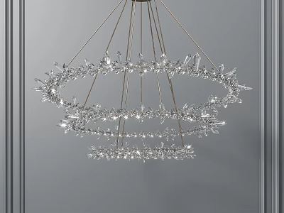 Elegant Crystal Chandelier With Multi Tiered Metal Frame And Sparkling Design 3d model