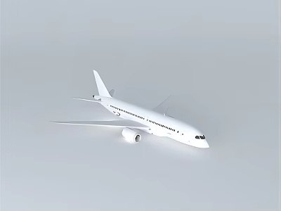 White Commercial Passenger Airplane Model With Detailed Fuselage Wings And Tail Section 3d model