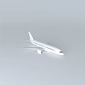 White Commercial Passenger Airplane Model With Detailed Fuselage Wings And Tail Section