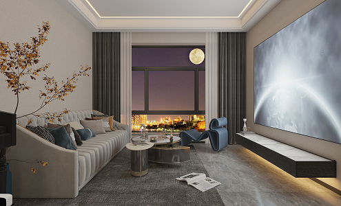 Light Luxury AV Room 3d model