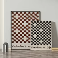 Geometric Wall Art With Brown White Black Patterns For Home Decor 3d model