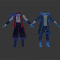 Two Men Character Models Wearing Red Vest And Green Coat With Black Pants