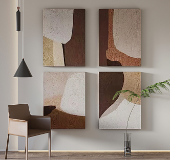 Quiet Abstract Painting Texture Hanging Painting 3d model