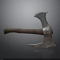 Rustic Metal Axe With Wooden Handle Sharp Edge And Isolated Design