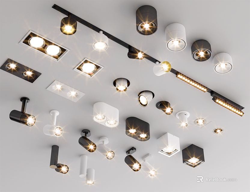 Various Designs of Modern Downlights and Spotlights for Ceiling Lighting 3d model 