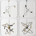 Modern Artistic Chandeliers With Geometric Metal Shapes And Abstract Designs 3d model