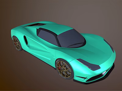 Turquoise Modern Sports Car With Sleek Body Black Windows And Alloy Wheels 3d model