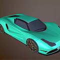 Turquoise Modern Sports Car With Sleek Body Black Windows And Alloy Wheels