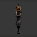 Futuristic Sci Fi Gun With Yellow Black Design Spiked Barrels And Mechanical Grip Details