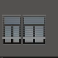 Light Colored Modern Window Blinds Installed On Two Windows For Home Interior 3d model