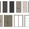 Modern Hinged Doors In Multiple Colors And Styles For Interior Design 3d model